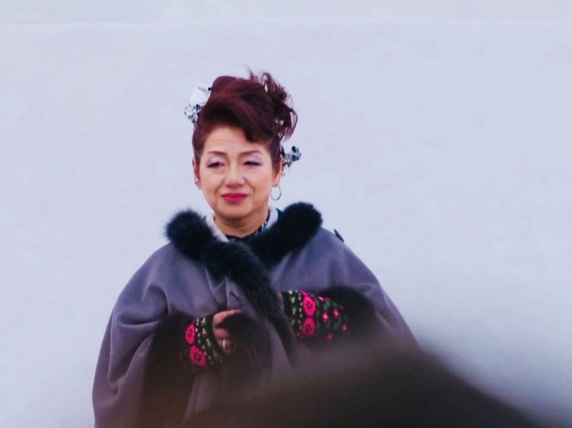 さっぽろ雪まつり大雪像ステージ着物ショー