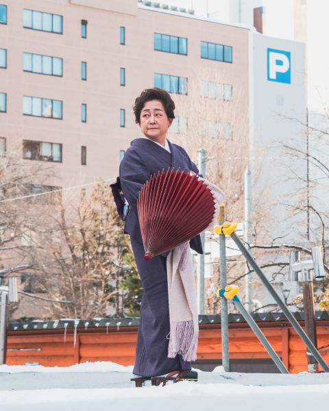 さっぽろ雪まつり大雪像ステージ着物ショー